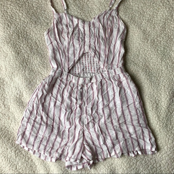 Hollister Striped Front Cut-Out Romper - Picture 6 of 9